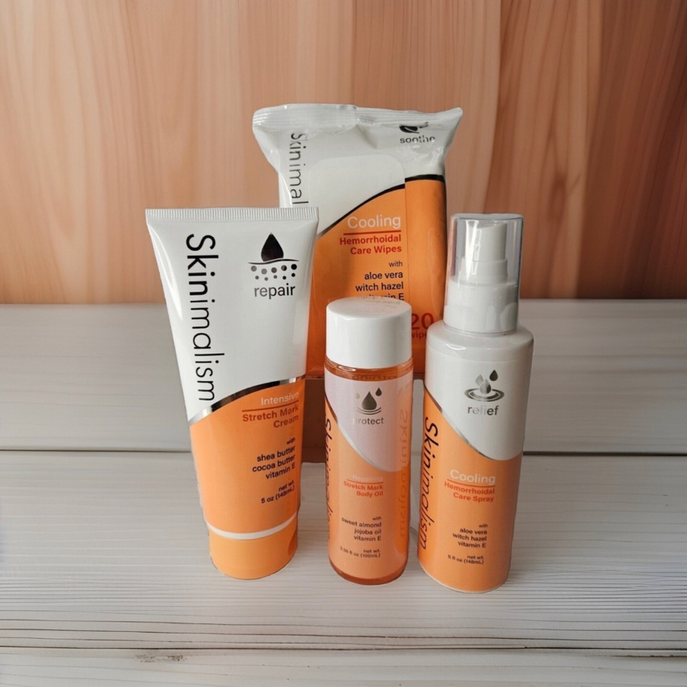 Skinimalism Stretch Mark Set, Cream, Repairing Body Oil, Spray & Wipes (4)